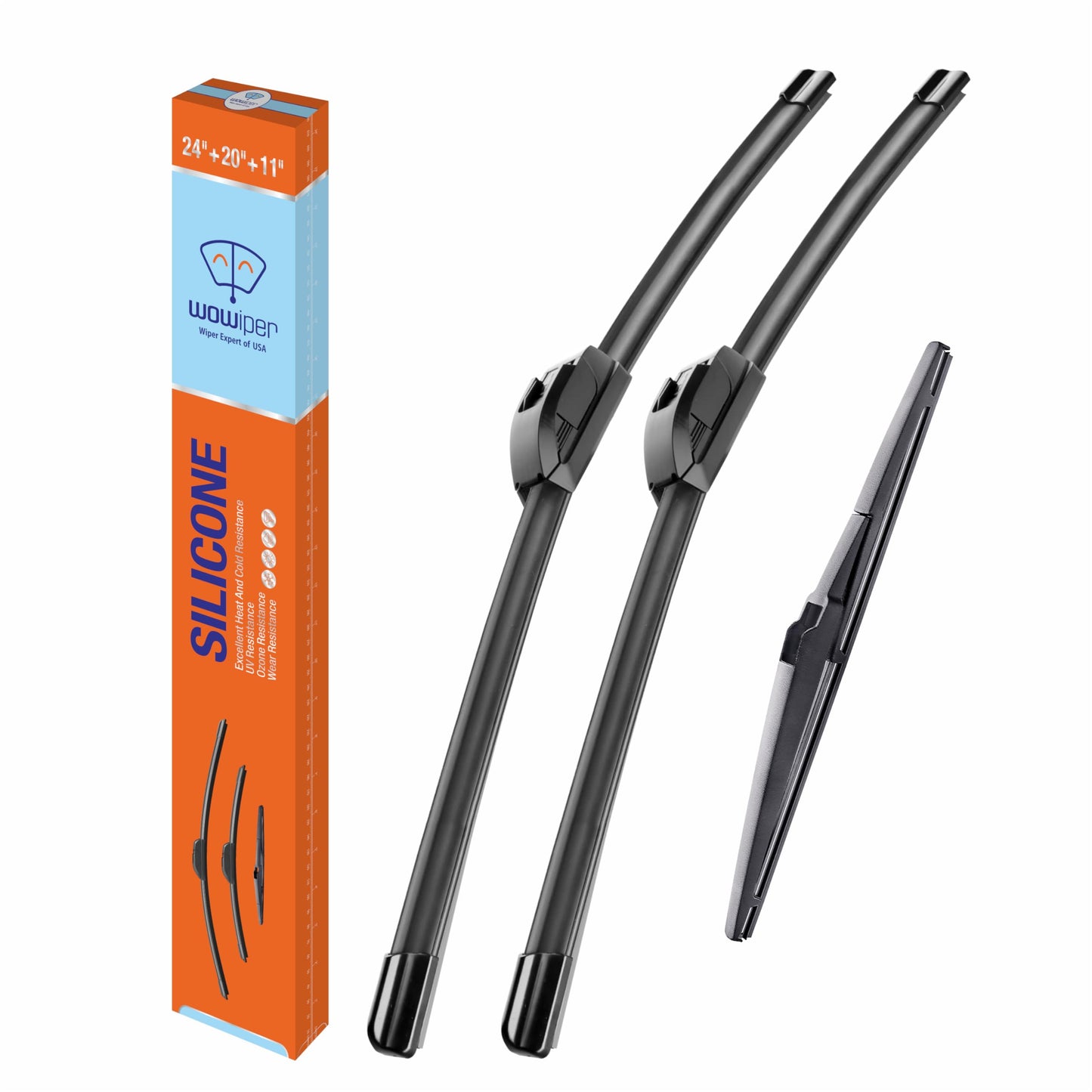 Silicone Windshield Wiper Blades with Rear Wiper Blade for Jeep Grand Cherokee 1999-2004/Jeep Patriot 2007-2016, All-Season Automotive Replacement Windshield Wipers for My Car - 21"+21"+11"