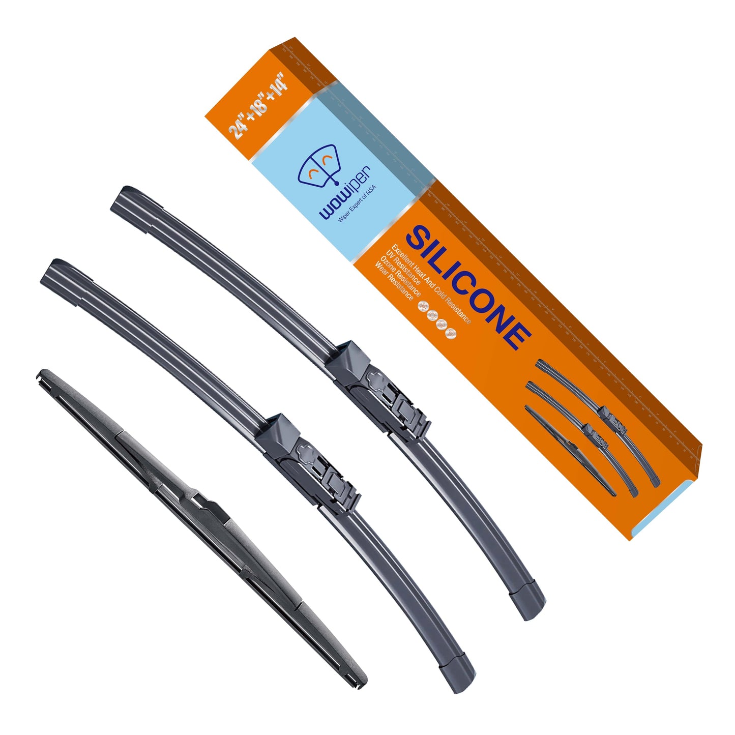 Silicone Windshield Wiper Blades with Rear Wiper Blade for Jeep Grand Cherokee 1999-2004/Jeep Patriot 2007-2016, All-Season Automotive Replacement Windshield Wipers for My Car - 21"+21"+11"