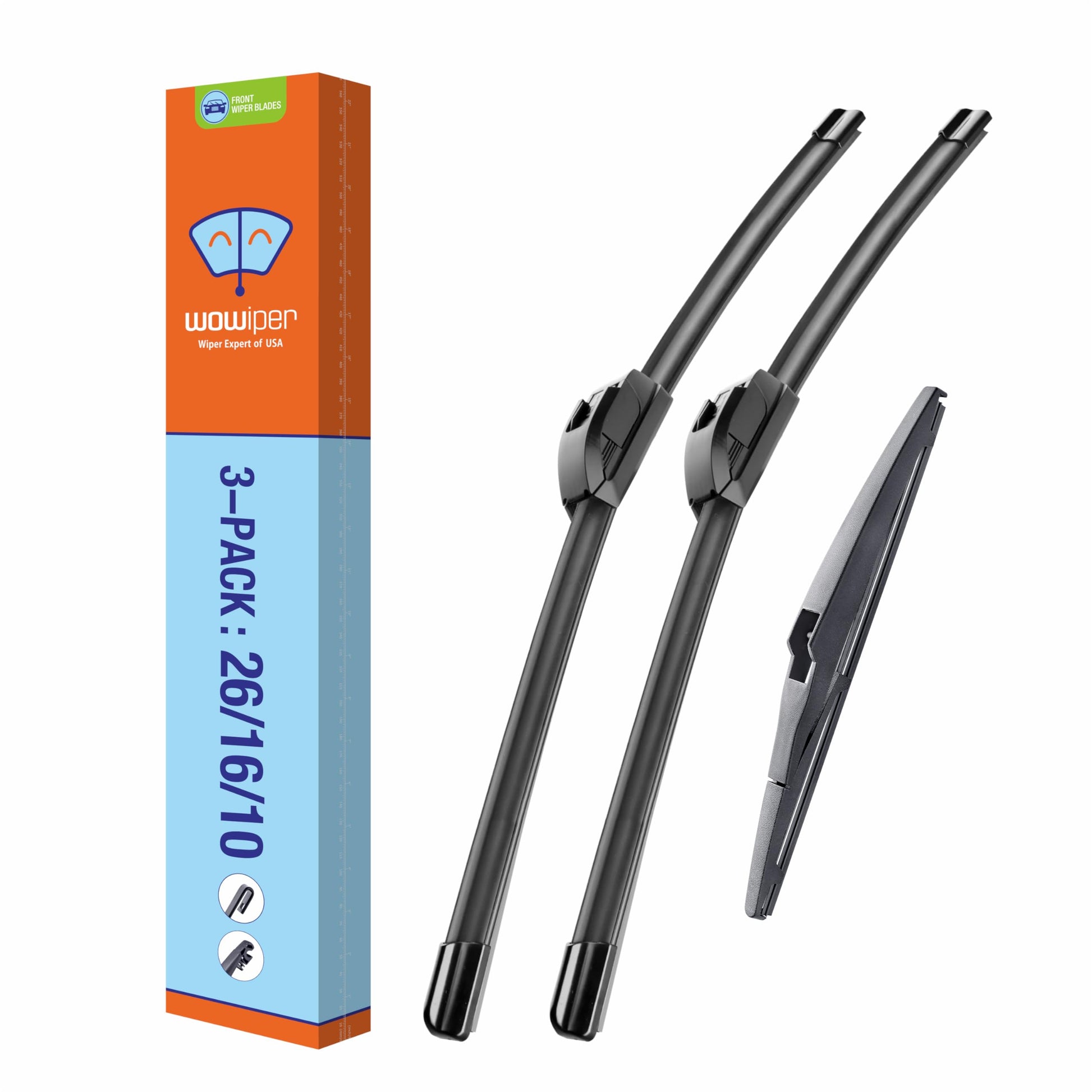 OEM 26"16" U/J-Hook Automotive Replacement Windshield Wiper Blades for My Car Superior All-Season Front Windshield Wiper Blade(Set of 2)