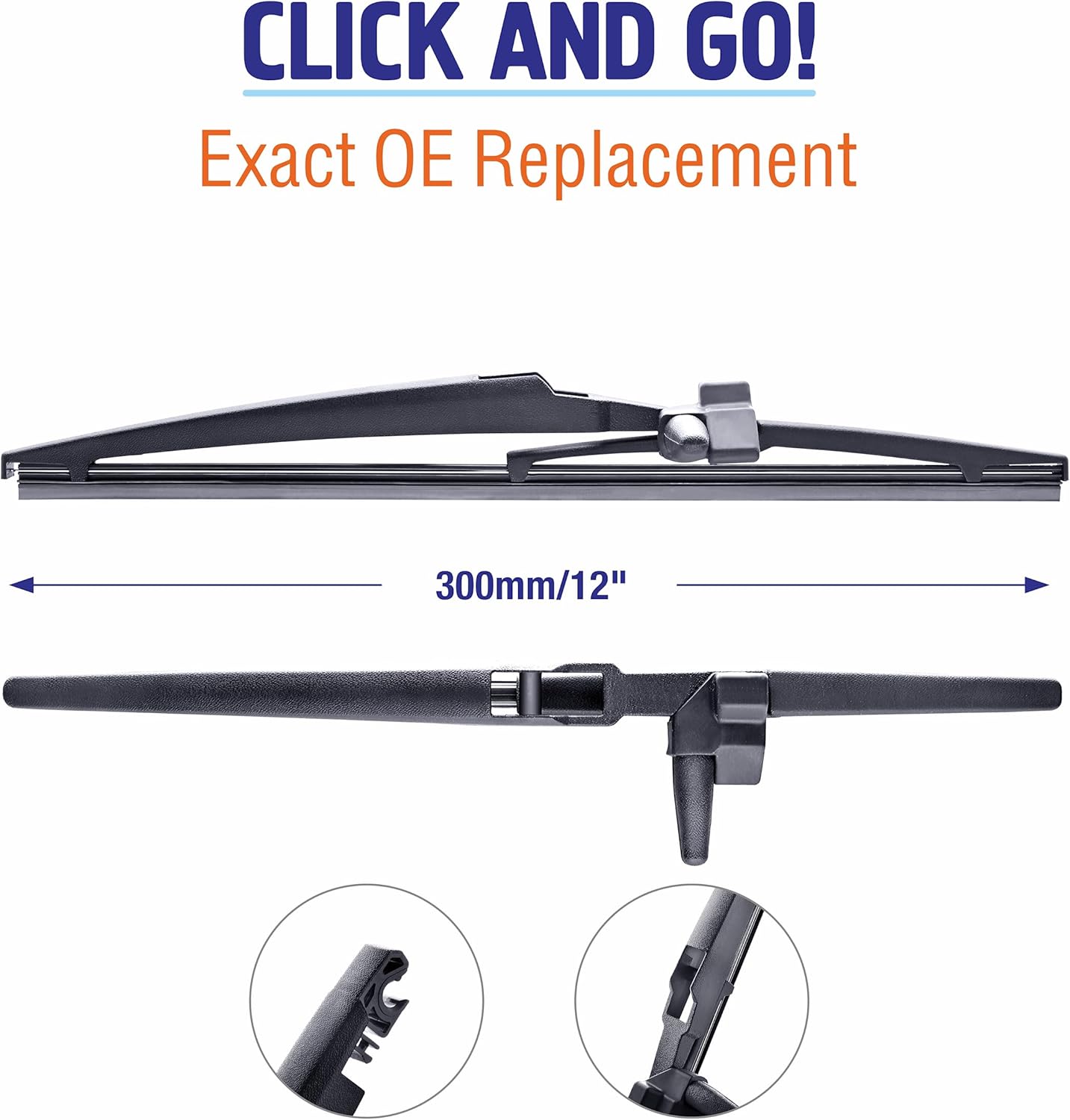 WOWIPER OEM Replacement Rear Wiper Blades 12 Inch For Toyota 4Runne 2010-2020 (12-L)