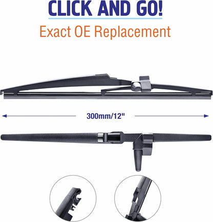 WOWIPER OEM Replacement Rear Wiper Blades 12 Inch For Toyota 4Runne 2010-2020 (12-L)