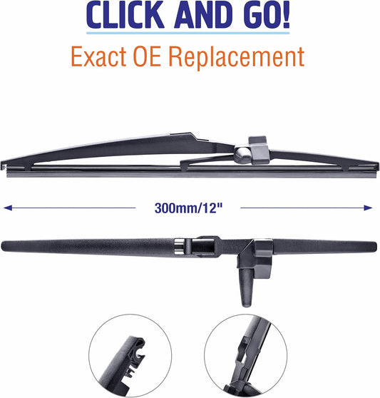 WOWIPER OEM Replacement Rear Wiper Blades 12 Inch For Toyota 4Runne 2010-2020 (12-L)