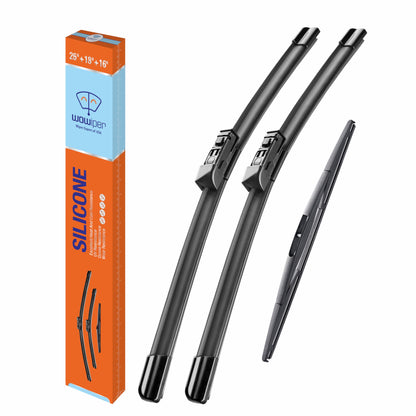 Silicone Windshield Wiper Blades with Rear Wiper Blade for Jeep Grand Cherokee 1999-2004/Jeep Patriot 2007-2016, All-Season Automotive Replacement Windshield Wipers for My Car - 21"+21"+11"