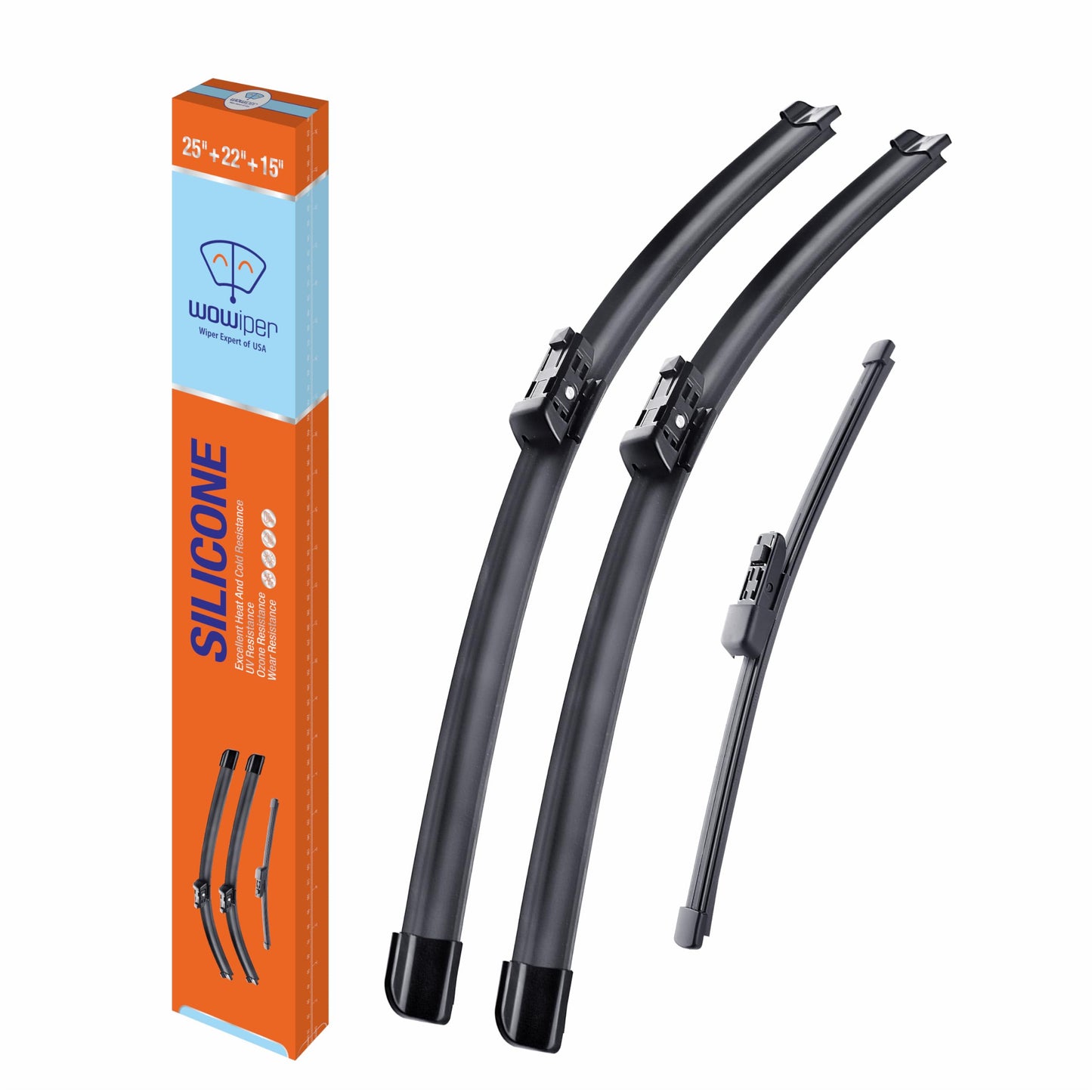 Silicone Windshield Wiper Blades with Rear Wiper Blade for Jeep Grand Cherokee 1999-2004/Jeep Patriot 2007-2016, All-Season Automotive Replacement Windshield Wipers for My Car - 21"+21"+11"