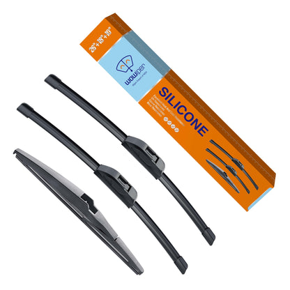 Silicone Windshield Wiper Blades with Rear Wiper Blade for Jeep Grand Cherokee 1999-2004/Jeep Patriot 2007-2016, All-Season Automotive Replacement Windshield Wipers for My Car - 21"+21"+11"
