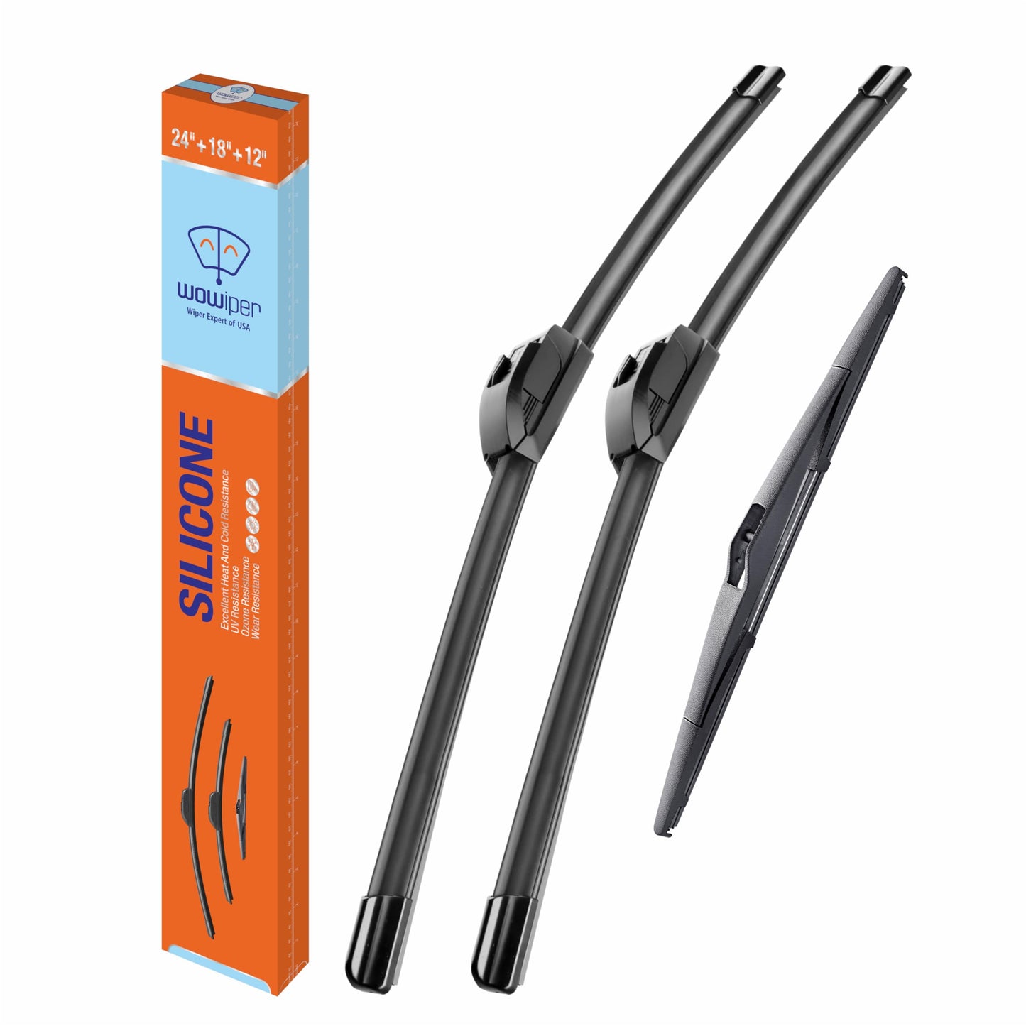 Silicone Windshield Wiper Blades with Rear Wiper Blade for Jeep Grand Cherokee 1999-2004/Jeep Patriot 2007-2016, All-Season Automotive Replacement Windshield Wipers for My Car - 21"+21"+11"