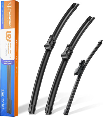 Volkswagen Tiguan 2018-2022 Wiper Blades, WOWIPER 25"+22" Front & 15" Rear Wiper Blade Set