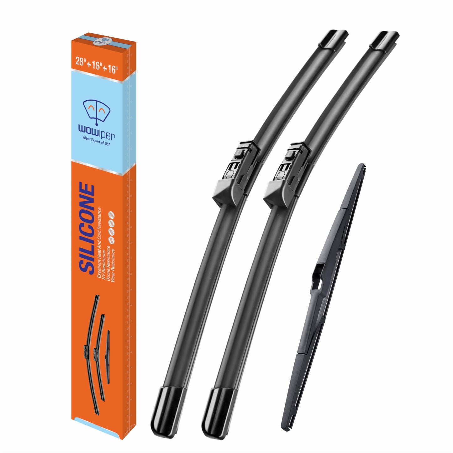 Silicone Windshield Wiper Blades with Rear Wiper Blade for Jeep Grand Cherokee 1999-2004/Jeep Patriot 2007-2016, All-Season Automotive Replacement Windshield Wipers for My Car - 21"+21"+11"