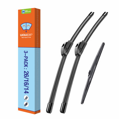 OEM 26"16" U/J-Hook Automotive Replacement Windshield Wiper Blades for My Car Superior All-Season Front Windshield Wiper Blade(Set of 2)