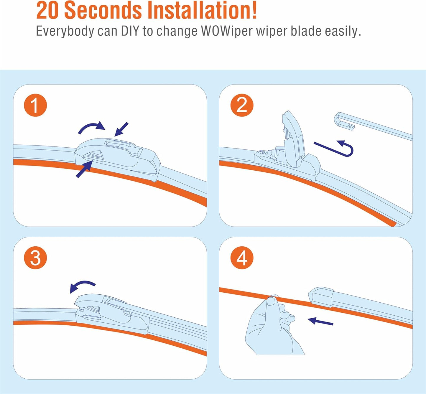 OEM 28"14" Silicone Wiper Blade Replacement for Toyota Corolla 2023 2022 2021 2020/HYUNDAI Elantra 2016-2011 Superior All-Seasons Windshield Wiper Blade(Set of 2)