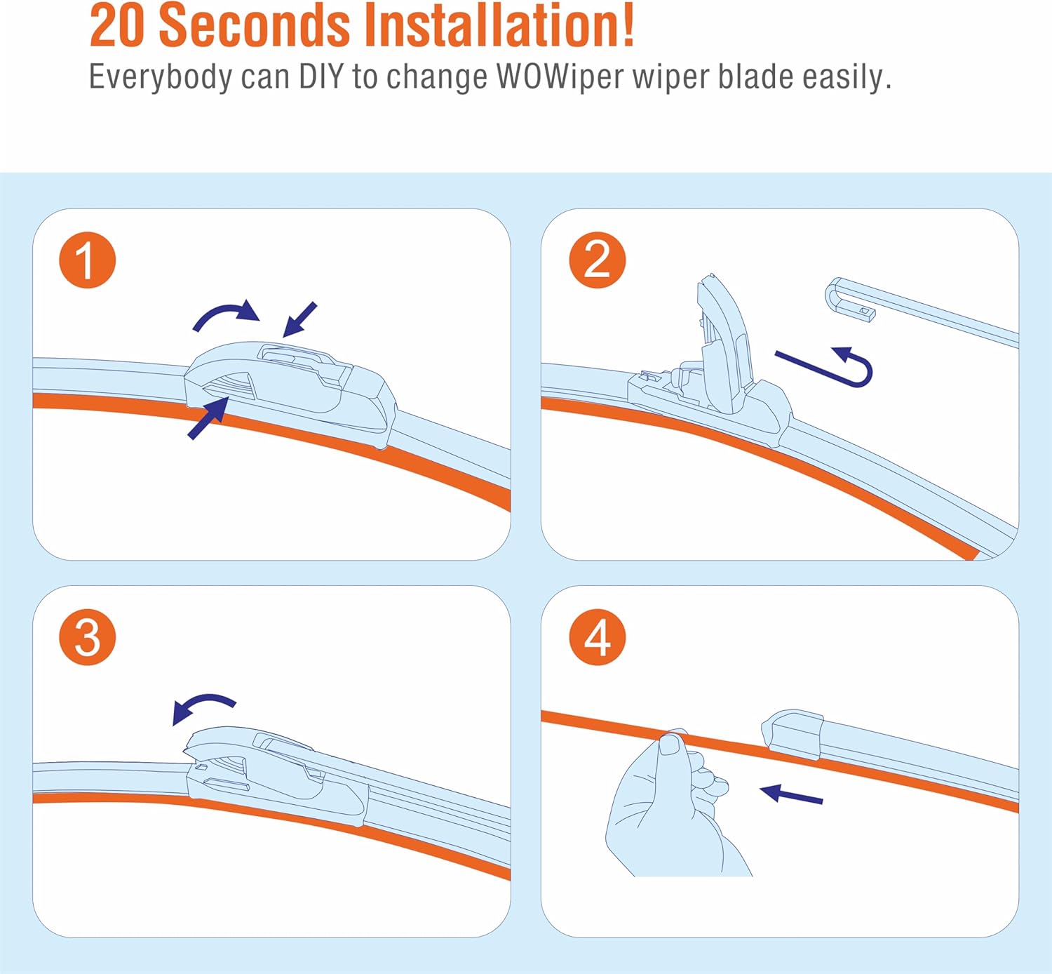 OEM 28"14" Silicone Wiper Blade Replacement for Toyota Corolla 2023 2022 2021 2020/HYUNDAI Elantra 2016-2011 Superior All-Seasons Windshield Wiper Blade(Set of 2)