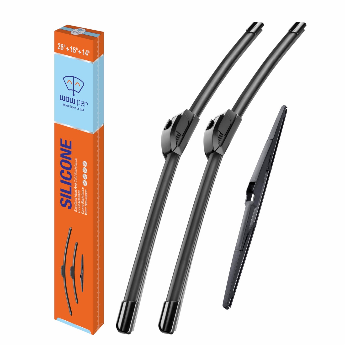 Silicone Windshield Wiper Blades with Rear Wiper Blade for Jeep Grand Cherokee 1999-2004/Jeep Patriot 2007-2016, All-Season Automotive Replacement Windshield Wipers for My Car - 21"+21"+11"