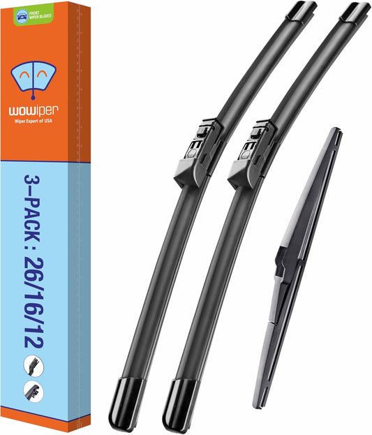 WOWIPER OEM Replacement Wiper Blades For Lexus NX300h/ Lexus NX200t (26''+16''+12'' for D-PTB)