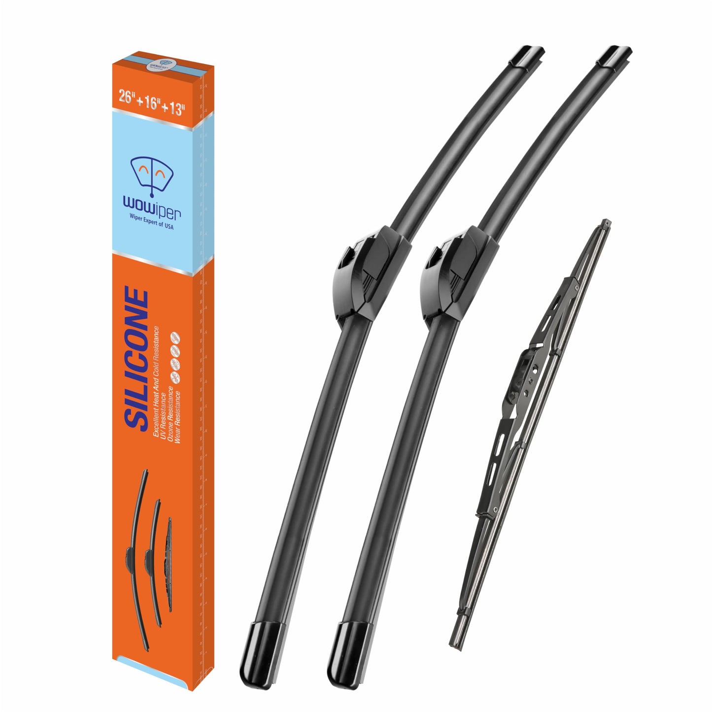 Silicone Windshield Wiper Blades with Rear Wiper Blade for Jeep Grand Cherokee 1999-2004/Jeep Patriot 2007-2016, All-Season Automotive Replacement Windshield Wipers for My Car - 21"+21"+11"