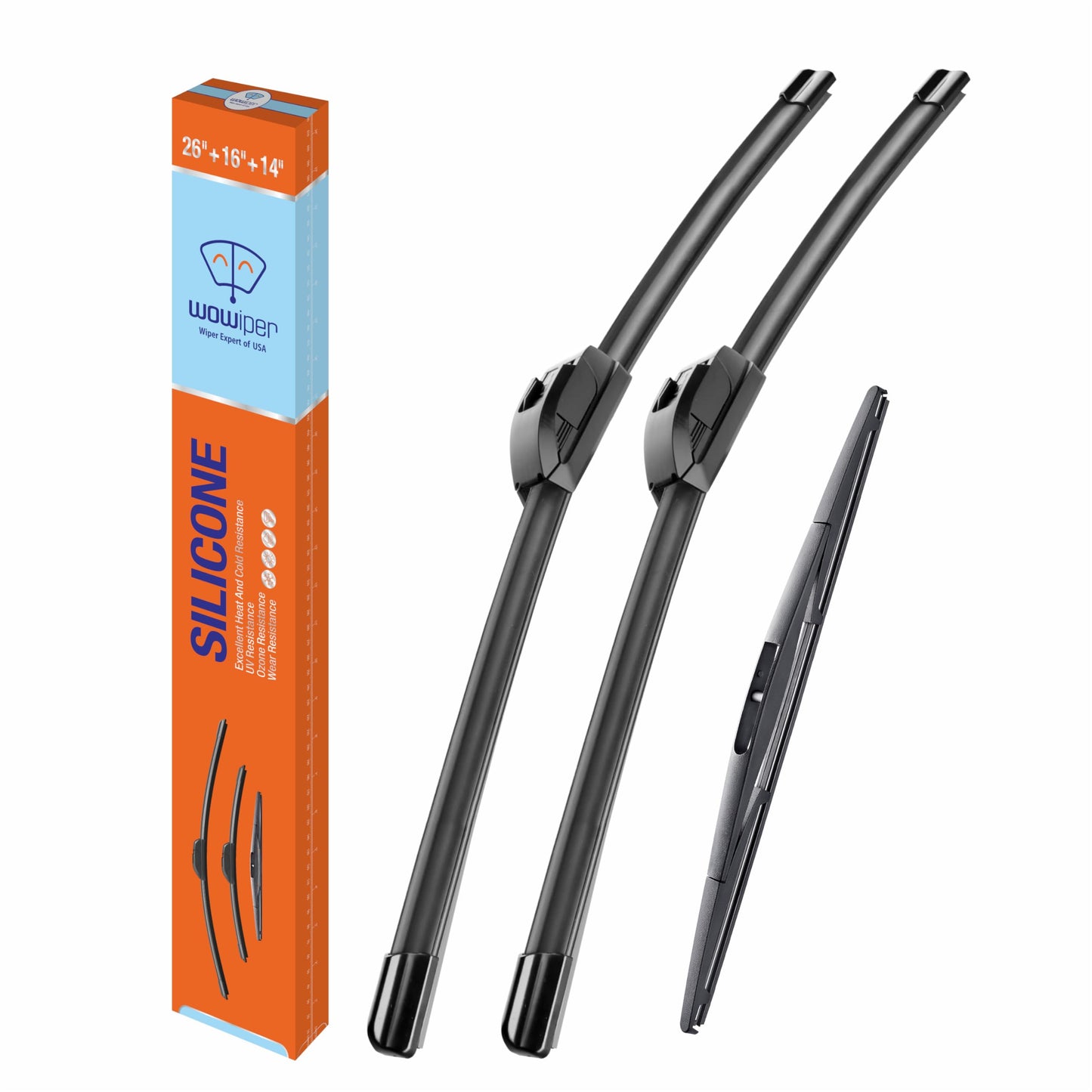 Silicone Windshield Wiper Blades with Rear Wiper Blade for Jeep Grand Cherokee 1999-2004/Jeep Patriot 2007-2016, All-Season Automotive Replacement Windshield Wipers for My Car - 21"+21"+11"