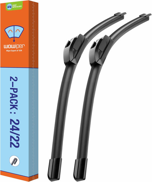 WOWIPER Silicone Windshield Wiper Blades For Ford Flex/ Toyota Land Cruiser (24''+22'')