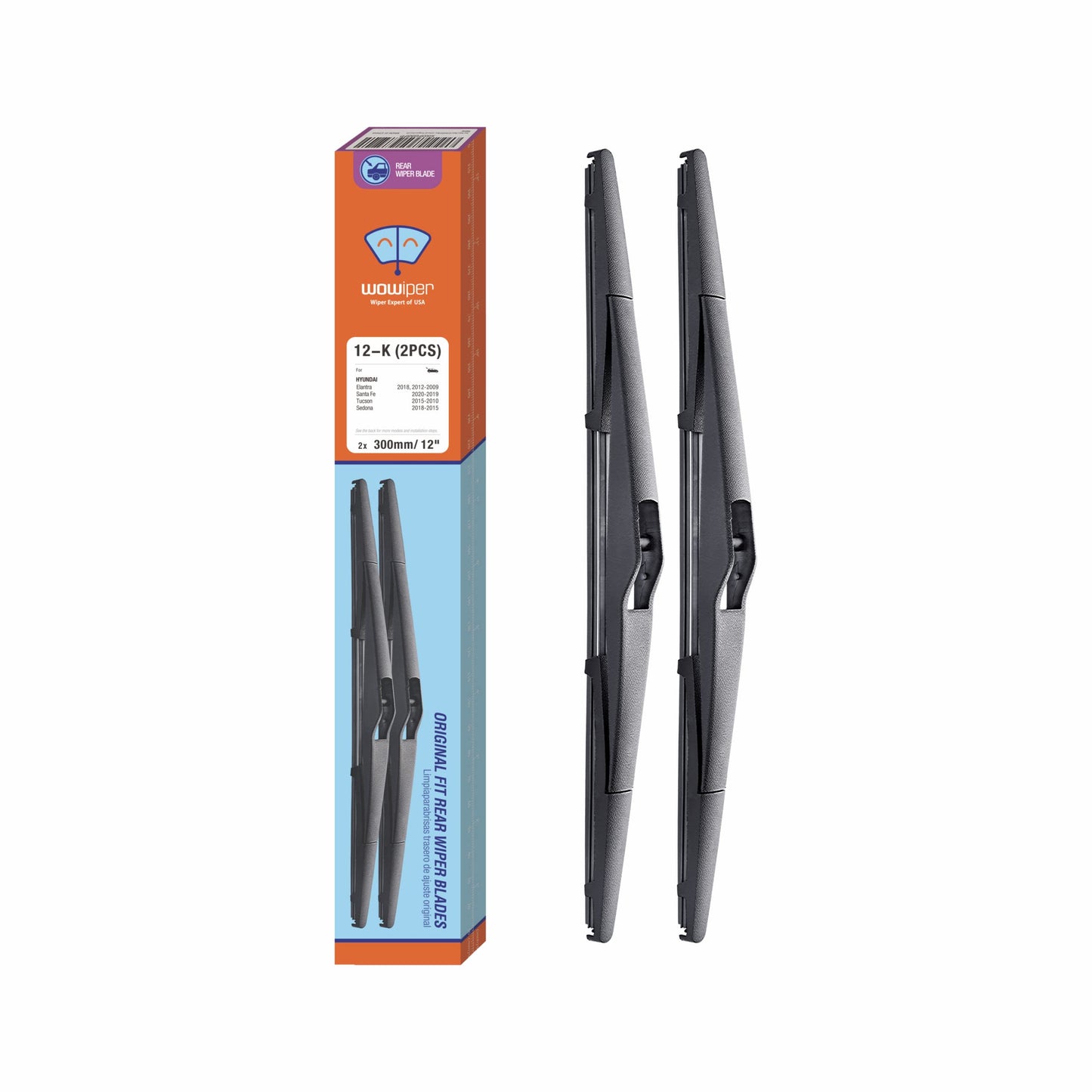 For Genuine Honda 76730-TRN-H01 CRV 2017-2021 Rear Windshield Wiper Blade Replacement, Exact Fit for CR-V 2017 2018 2019 2020 2021 Rear Wiper Arm, WOWIPER Car Wipers, 300mm - 12" + 12 inch (set of 2)