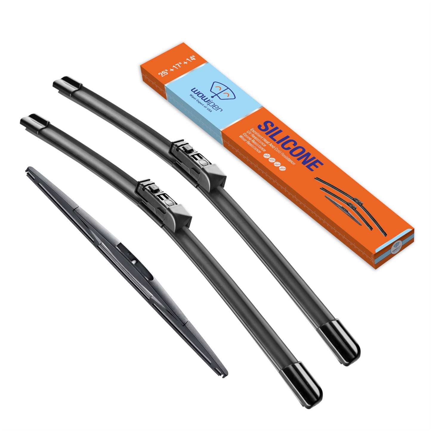 Silicone Windshield Wiper Blades with Rear Wiper Blade for Jeep Grand Cherokee 1999-2004/Jeep Patriot 2007-2016, All-Season Automotive Replacement Windshield Wipers for My Car - 21"+21"+11"