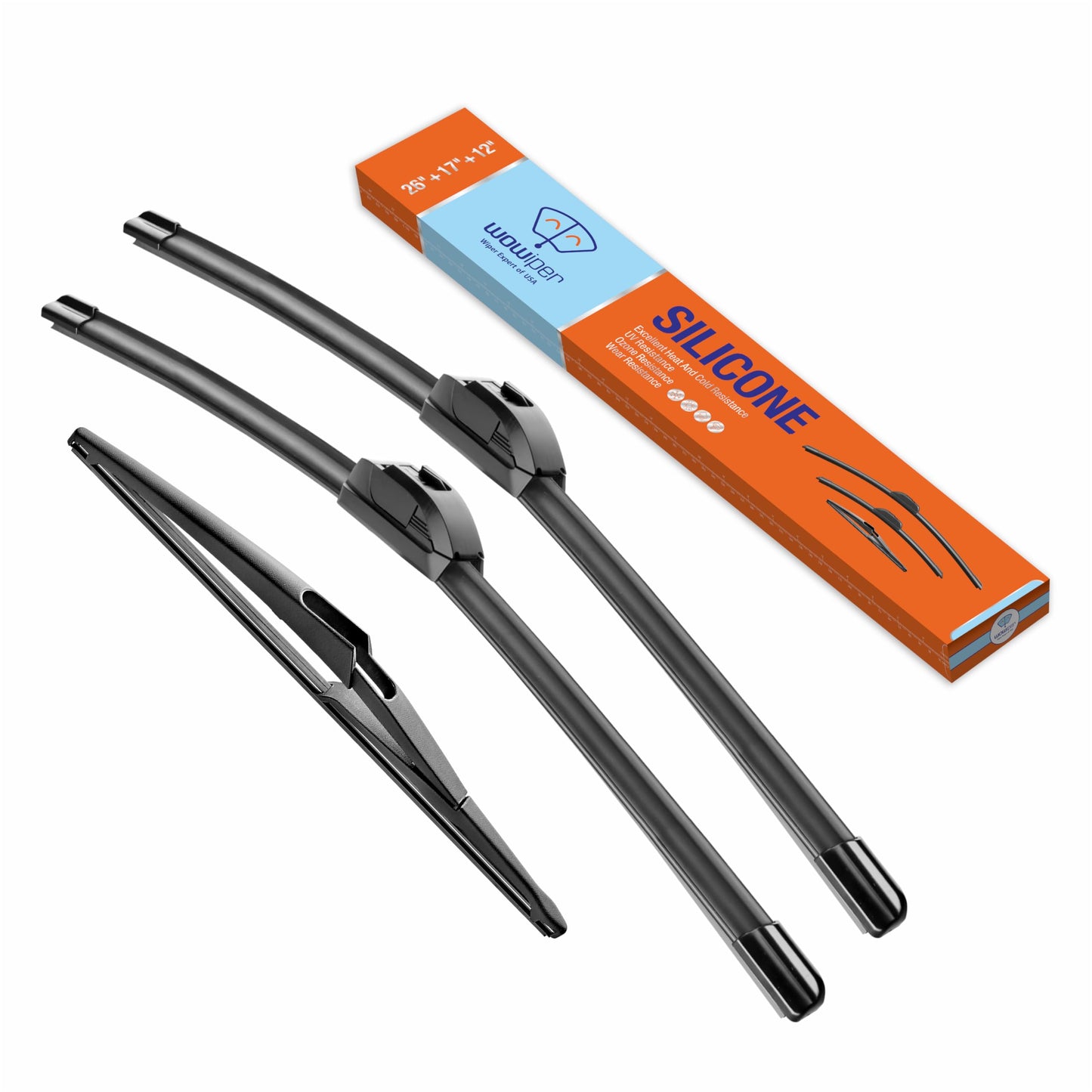 Silicone Windshield Wiper Blades with Rear Wiper Blade for Jeep Grand Cherokee 1999-2004/Jeep Patriot 2007-2016, All-Season Automotive Replacement Windshield Wipers for My Car - 21"+21"+11"