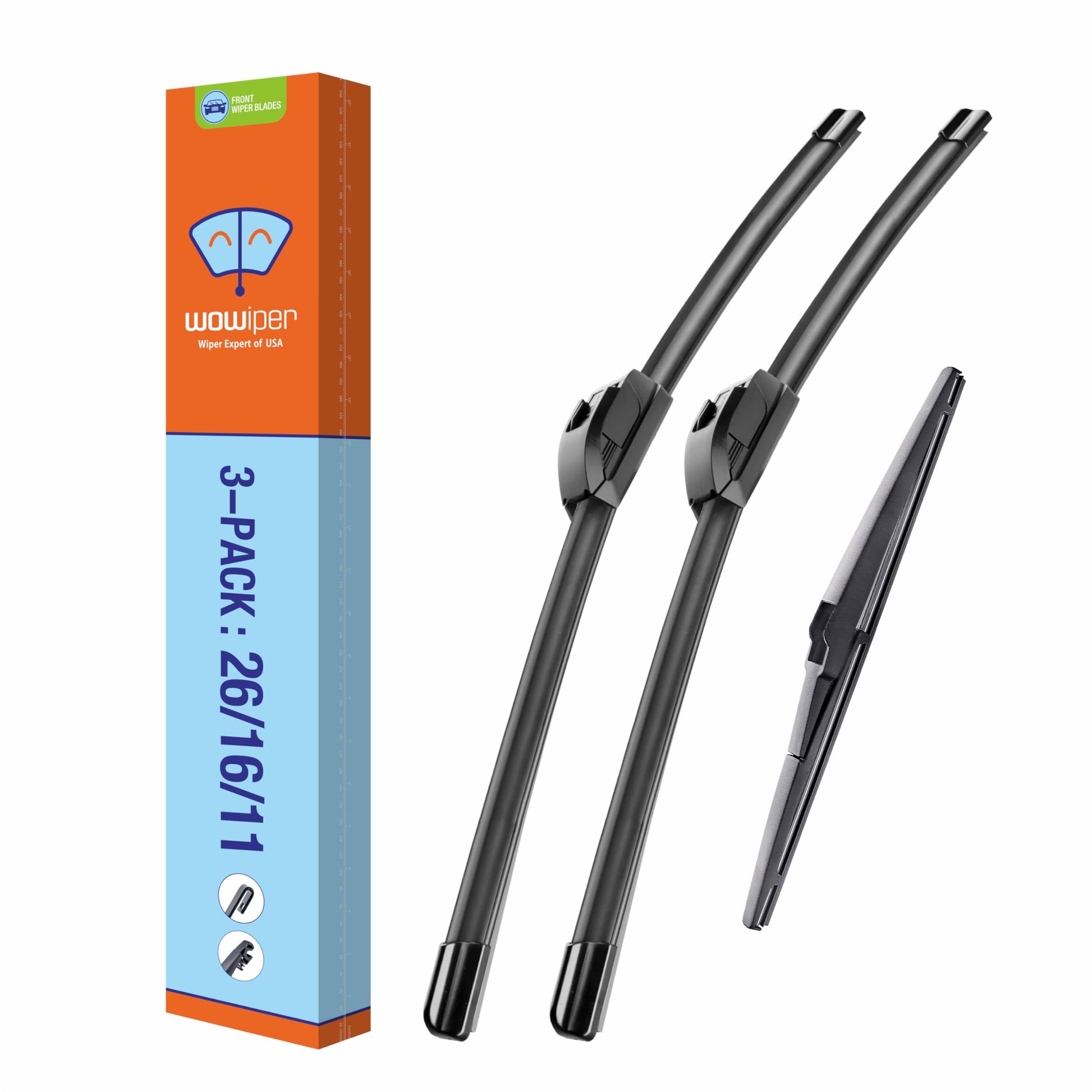 OEM 26"16" U/J-Hook Automotive Replacement Windshield Wiper Blades for My Car Superior All-Season Front Windshield Wiper Blade(Set of 2)