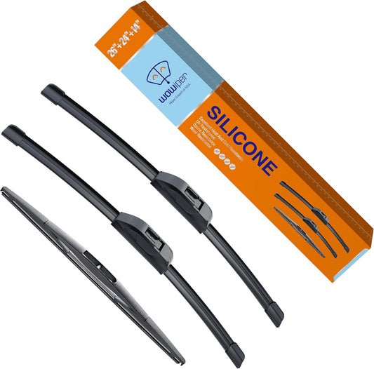 WOWIPER OEM Replacement Wiper Blades For Honda Pilot 2016-2022 (26"+24"+14")