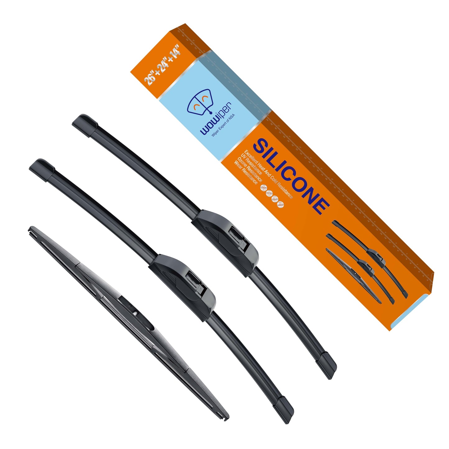 Silicone Windshield Wiper Blades with Rear Wiper Blade for Jeep Grand Cherokee 1999-2004/Jeep Patriot 2007-2016, All-Season Automotive Replacement Windshield Wipers for My Car - 21"+21"+11"