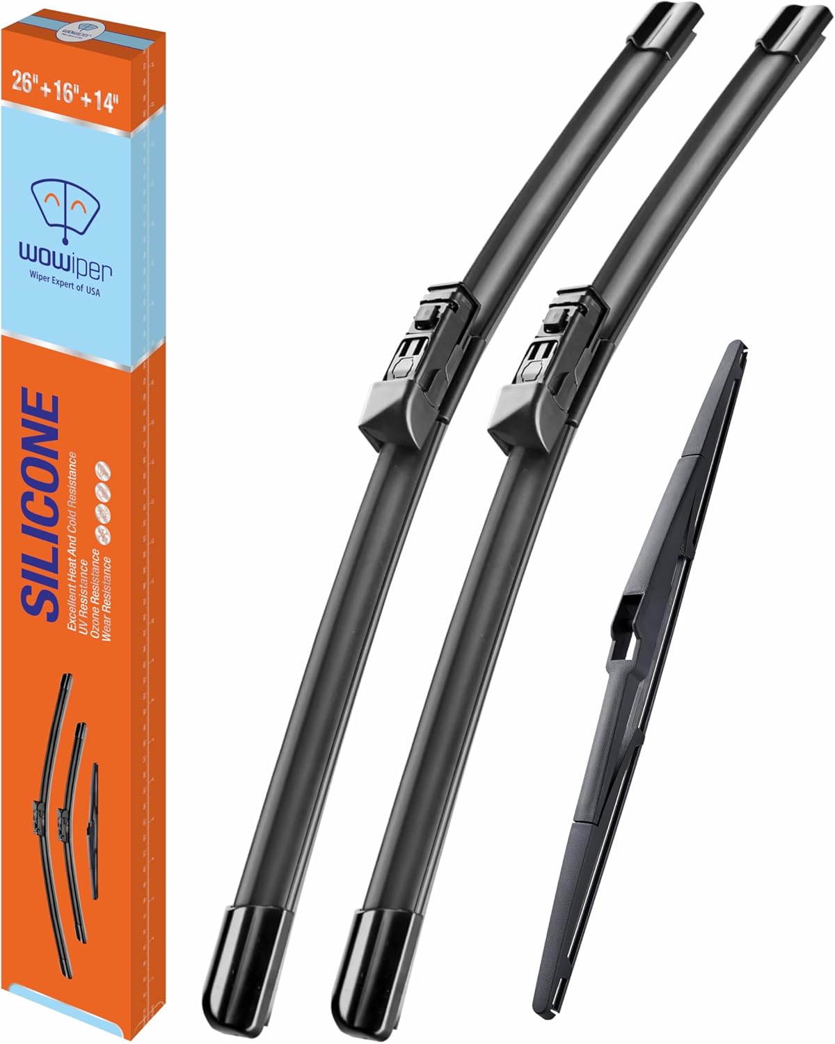 WOWIPER OEM Replacement Wiper Blades For Toyota CHR C-HR 2018-2022 (26"+16"+14" for Top Lock)