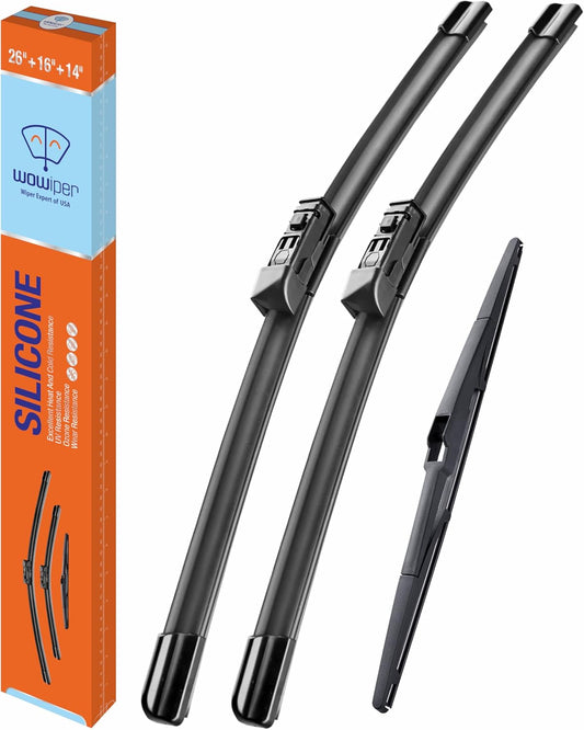 WOWIPER OEM Replacement Wiper Blades For Toyota CHR C-HR 2018-2022 (26"+16"+14" for Top Lock)