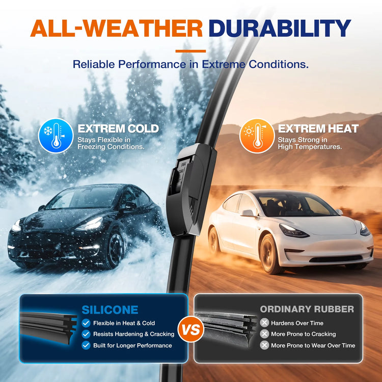 Subaru Crosstrek 2018-2023 / Impreza 2017-2024 Silicone Wiper Blades 3 Pack, WOWIPER 26"+16" Front & 12" Rear Set, Water Repellent All-Weather Wipers
