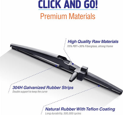 WOWIPER OEM Replacement Rear Wiper Blades 12 Inch For Toyota 4Runne 2010-2020 (12-L)
