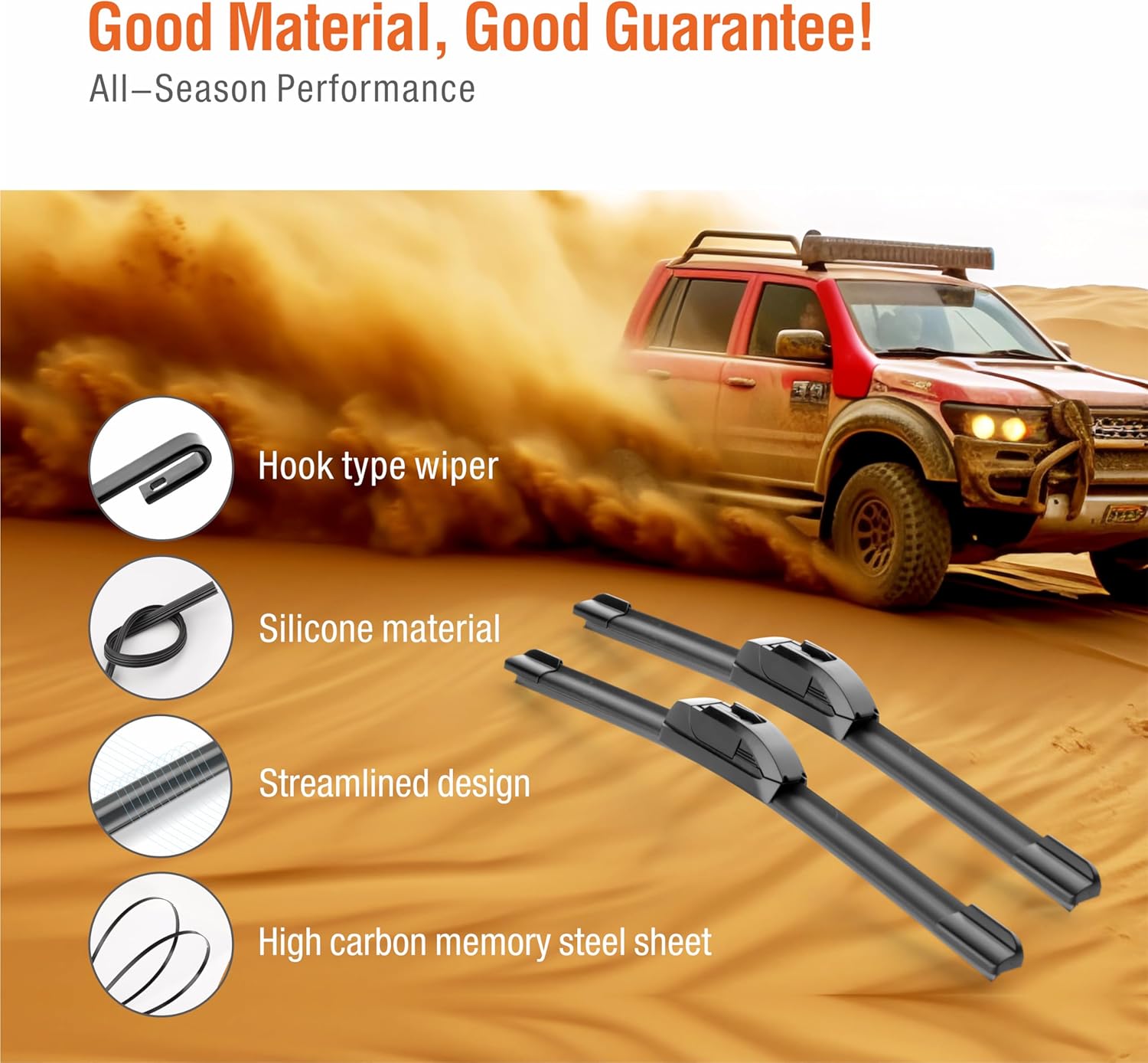 OEM 28"14" Silicone Wiper Blade Replacement for Toyota Corolla 2023 2022 2021 2020/HYUNDAI Elantra 2016-2011 Superior All-Seasons Windshield Wiper Blade(Set of 2)