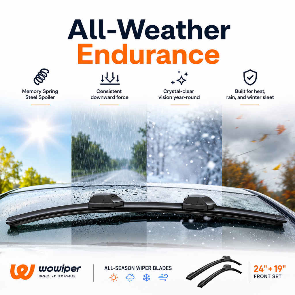 Dodge Journey 2011-2020 Wiper Blades, Wowiper Premium 24"+19" Front Windshield Set (Pack of 2)