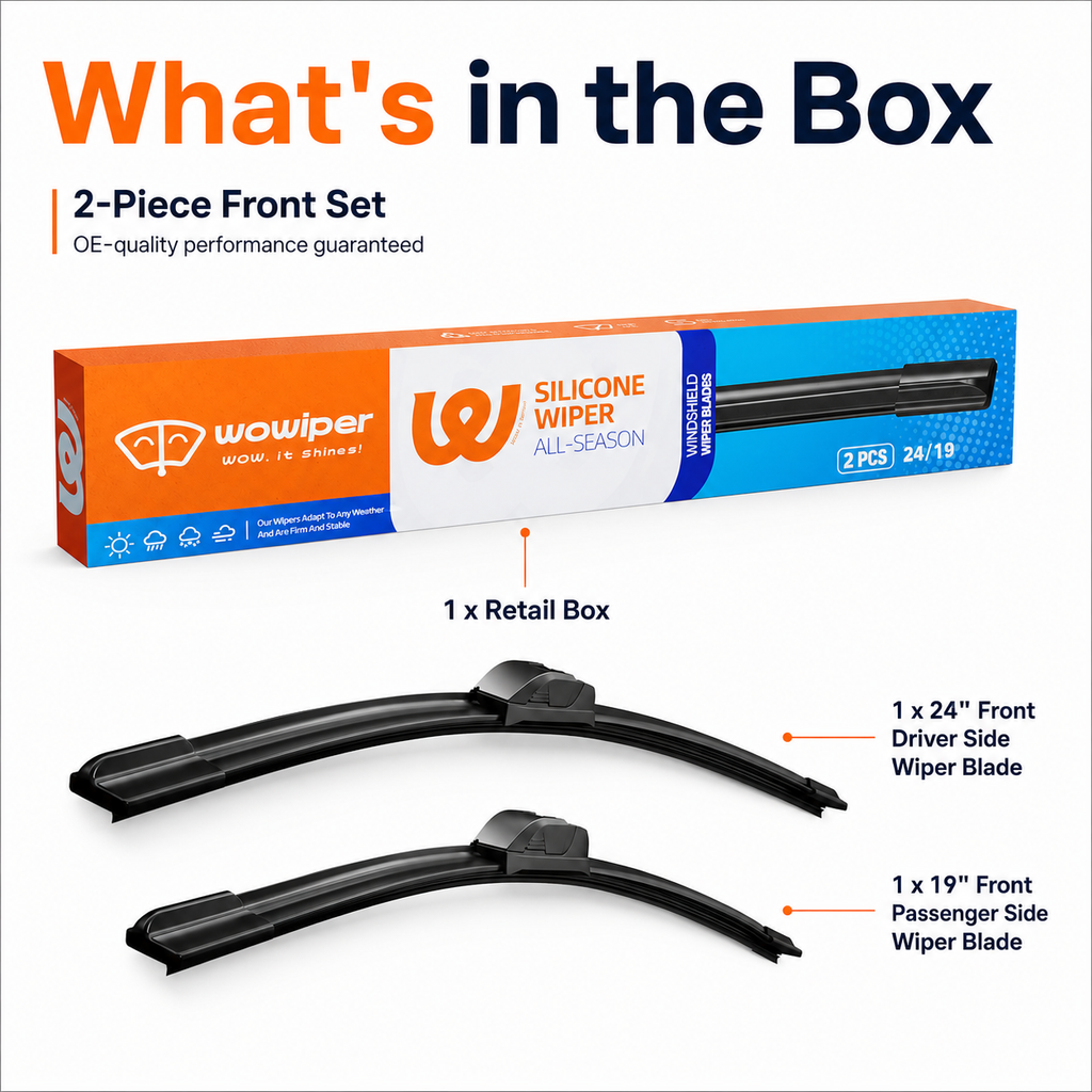 Dodge Journey 2011-2020 Wiper Blades, Wowiper Premium 24"+19" Front Windshield Set (Pack of 2)