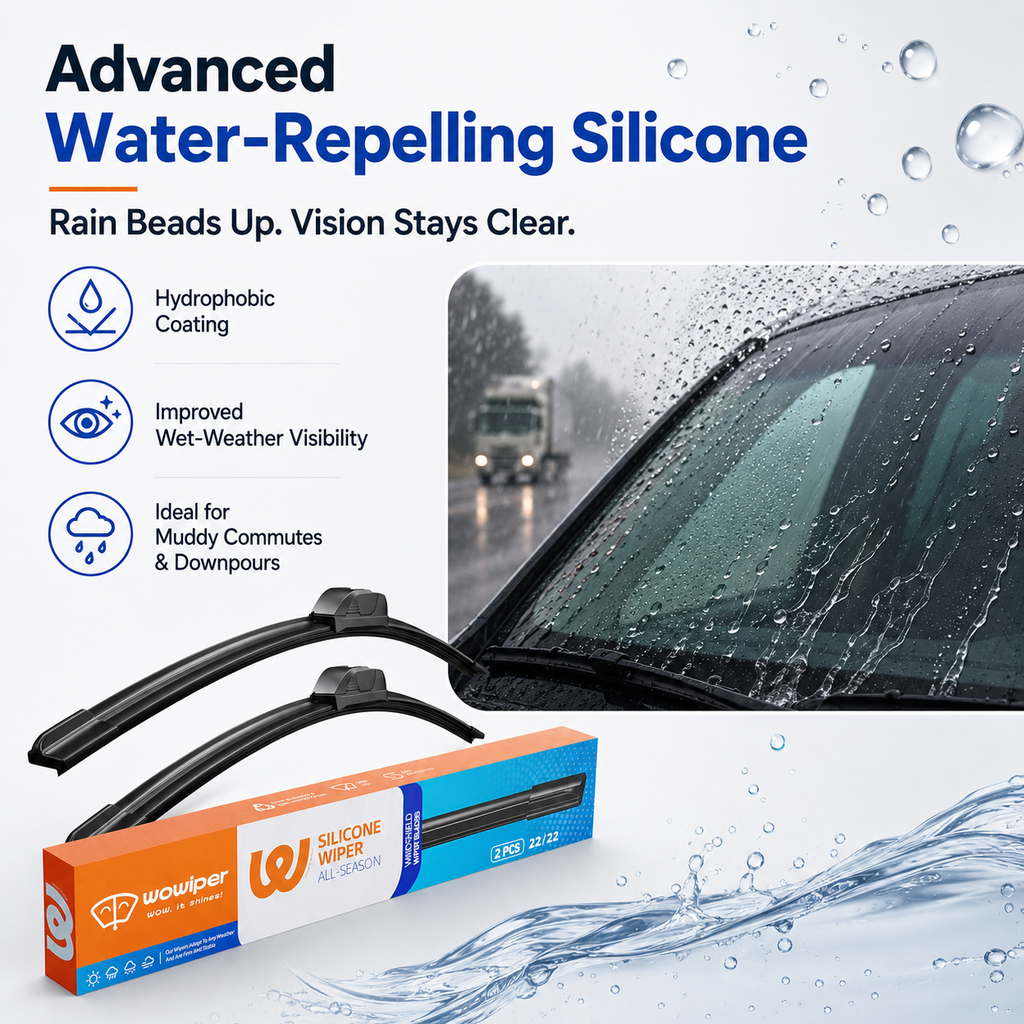 Ford F150 F250 F350 2012-2020 Wiper Blades, Wowiper Premium Silicone 22"+22" Front Windshield Set (Pack of 2)