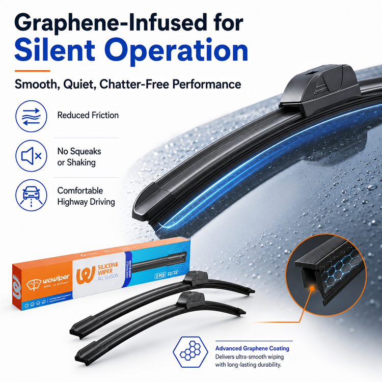 Ford F150 F250 F350 2012-2020 Wiper Blades, Wowiper Premium Silicone 22"+22" Front Windshield Set (Pack of 2)
