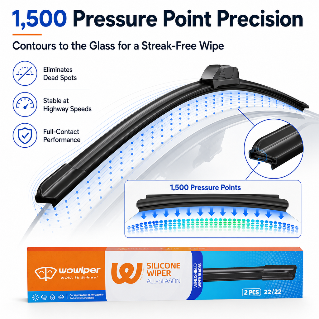 Ford F150 F250 F350 2012-2020 Wiper Blades, Wowiper Premium Silicone 22"+22" Front Windshield Set (Pack of 2)