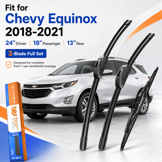 Chevy Equinox 2018-2021 Wiper Blades, WOWIPER 24"+18" Front & 13" Rear Set