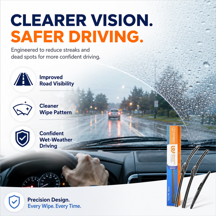 Honda CR-V 2017-2022 Wiper Blades, Wowiper Premium 26"+17"+12" Front & Rear Set (Pack of 3)