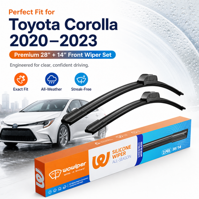 Toyota Corolla 2020-2023 Wiper Blades, Wowiper Premium 28"+14" Front Windshield Set (Pack of 2)