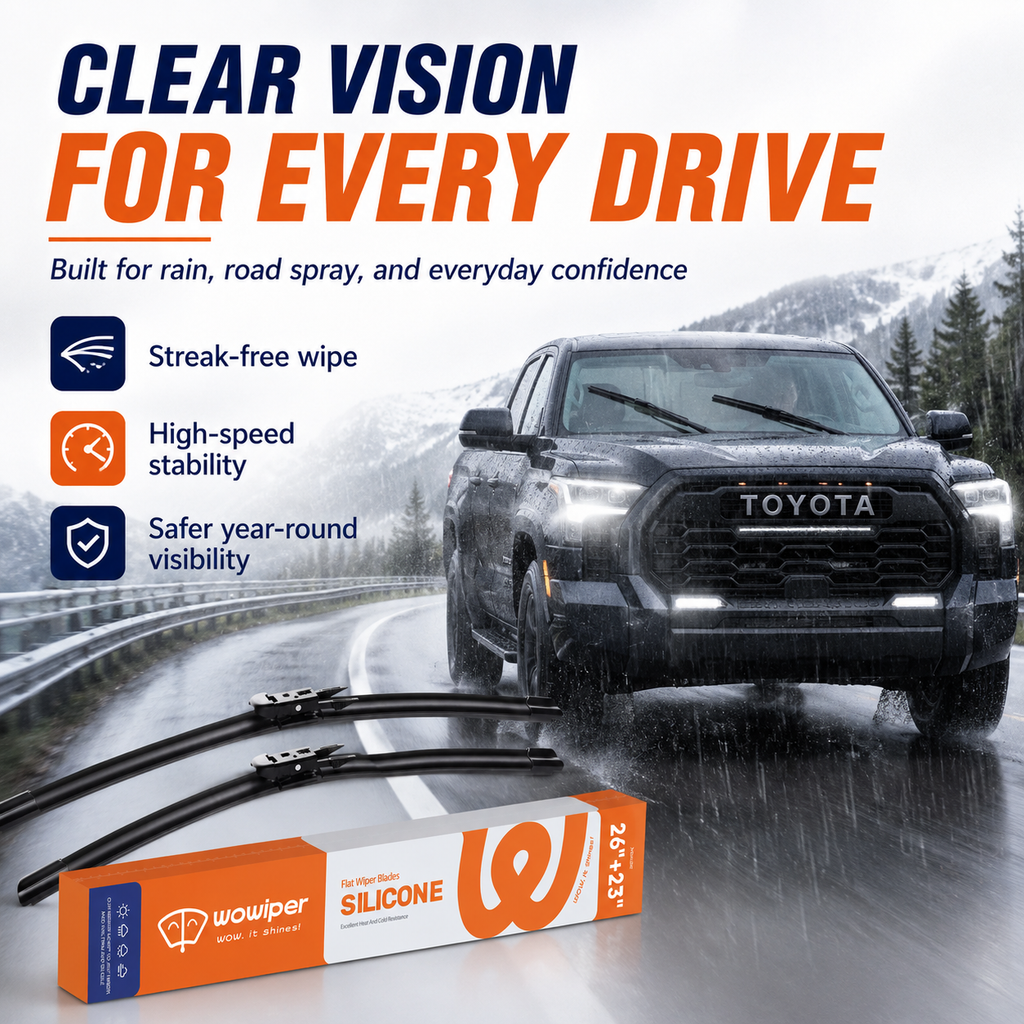 Toyota Tundra 2007-2021 Wiper Blades, Wowiper Premium 26"+23" Front Windshield Set (Pack of 2)