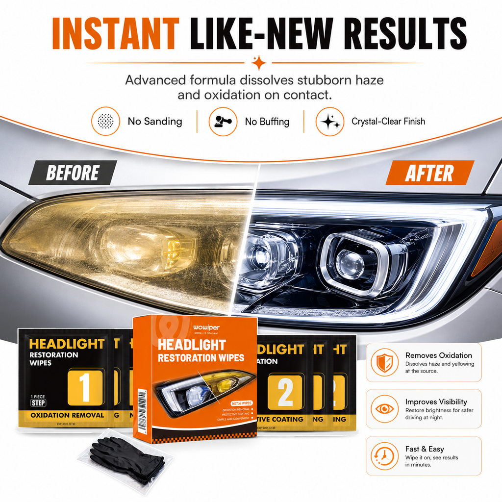 Headlight Restoration Wipes Kit (4+2 Pack)