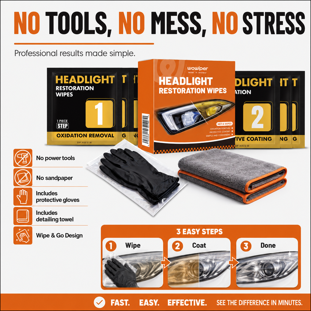 Headlight Restoration Wipes Kit (4+2 Pack)