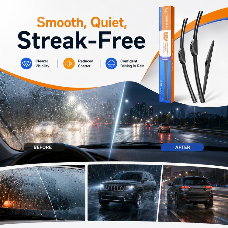 Jeep Grand Cherokee 2014-2021 Wiper Blades, WOWIPER 22"+21" Front & 11" Rear Wiper Blade Set