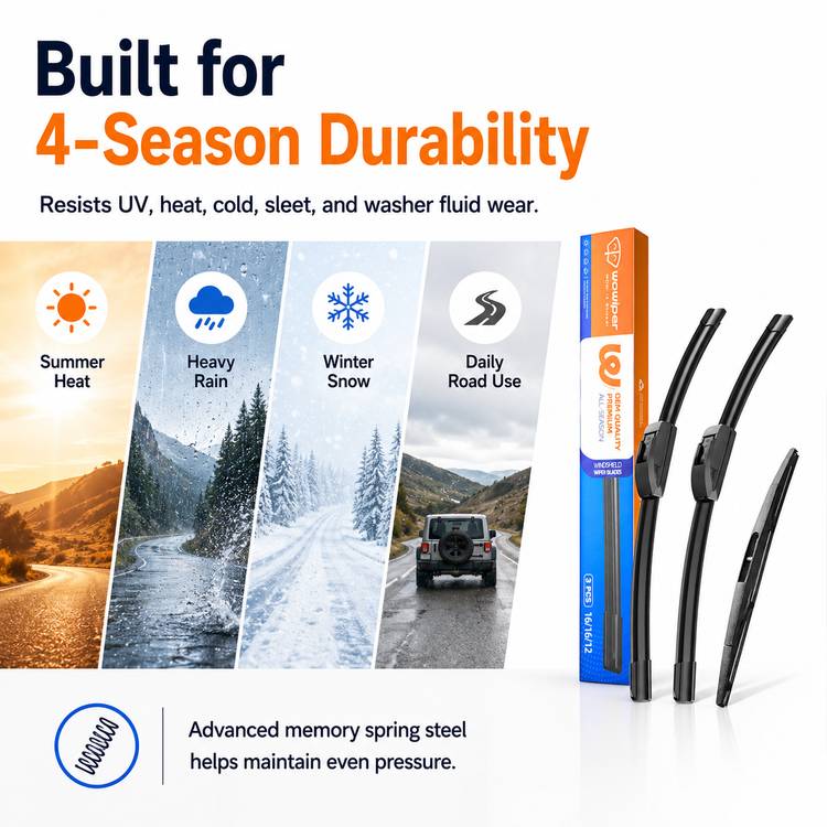 Jeep Wrangler JL 2018-2023 Wiper Blades, WOWIPER 16"+16" Front & 12" Rear Wiper Blade Set