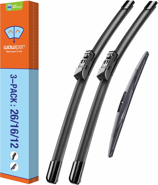WOWIPER OEM Replacement Wiper Blades For Subaru Crosstrek 2018-2023 (26''+16''+12'' for D-PTB)