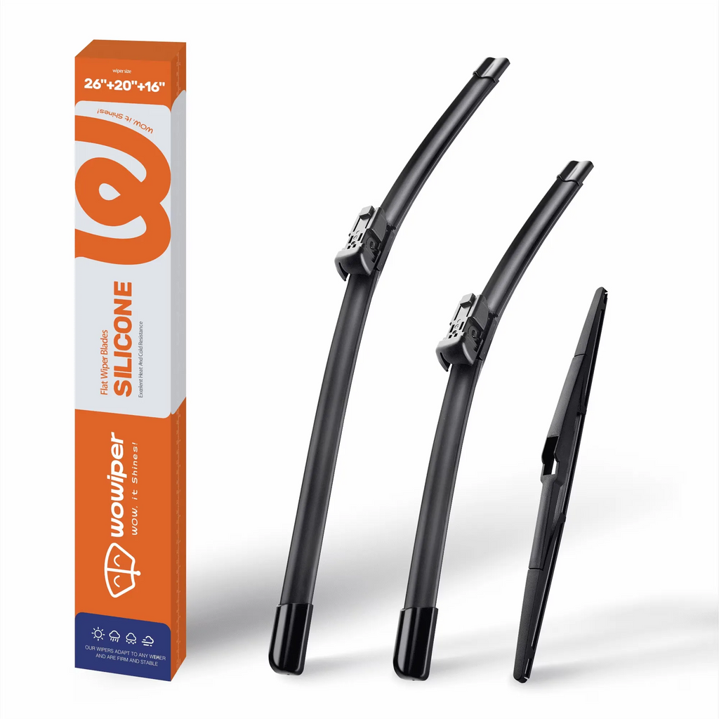 Lexus RX350 RX450h 2016-2022 Silicone Wiper Blades 3 Pack, WOWIPER 26"+20" Front & 16" Rear Set, PTB Pinch Tab & Roc Lock 2 Fit, Water Repellent Wipers