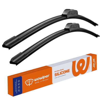 Ford F-150 2012-2020 22"+22" Silicone Wiper Blades, WOWIPER Water-Repellent Beam Windshield Wipers, J-Hook Only, Quiet All-Season Front Replacement, 2 Pack