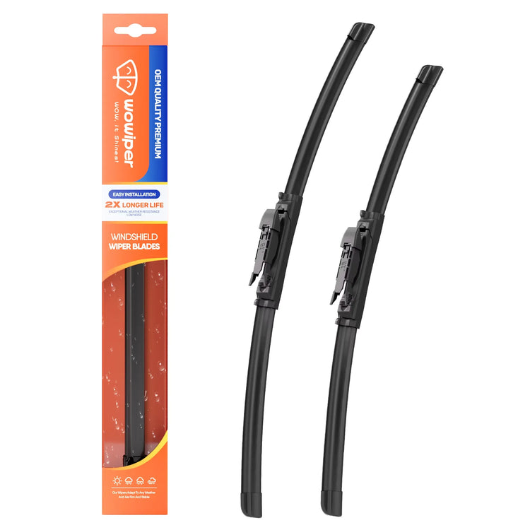 Ford Escape 2013-2019, Edge 2015-2022, Focus 2012-2018 & Fusion 2013-2019 28"+28" Wiper Blades, WOWIPER I&L Pinch Tab Beam Front Wipers, 2 Pack