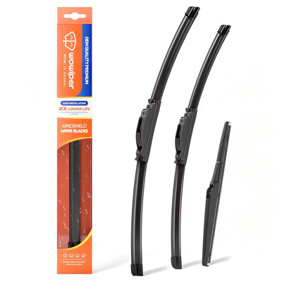 Nissan Pathfinder 2013-2020 & Rogue 2014-2022 Windshield Wiper Blades, WOWIPER Front & Rear Replacement Wipers, Quiet Streak-Free All-Season Performance, 3 Pack