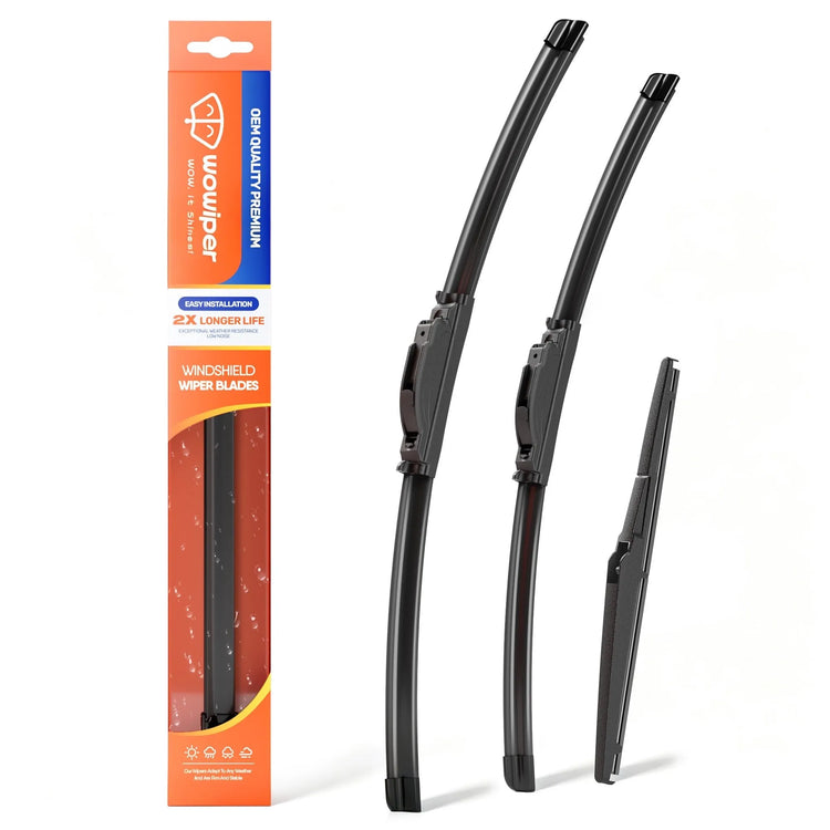 Toyota RAV4 2019-2024 & RAV4 Prime 2021-2024 Windshield Wiper Blades, WOWIPER Front & Rear Beam Wipers, Quiet Streak-Free All-Season Replacement, 3 Pack